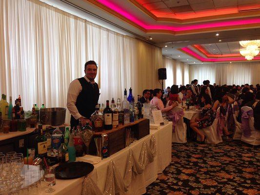 Indoor bar display for Weddings