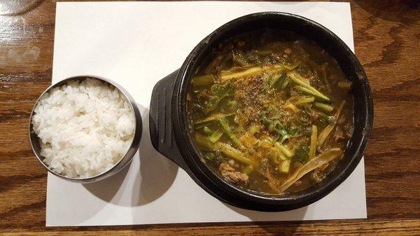 Steamed Rice, Black Goat Meat Stew