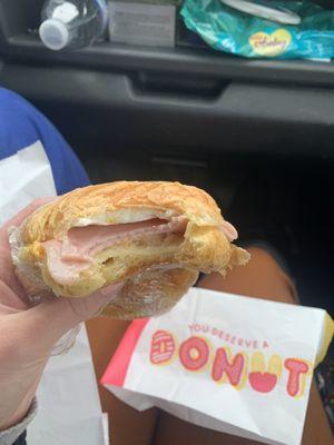 Ham, egg, and cheese croissant