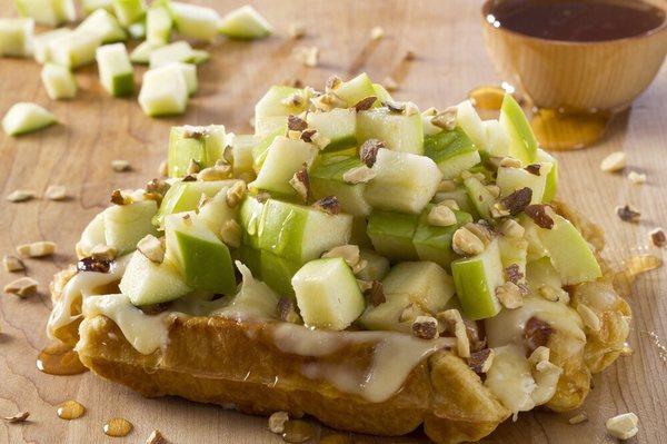 Brie, Apples and Almonds Waffle