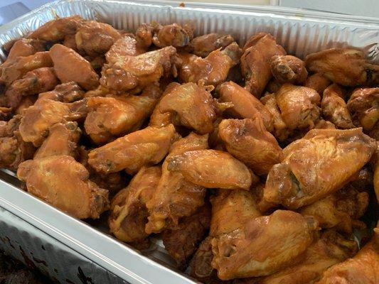 Buffalo Wings : Seasoned wings fried to perfection tossed in buffalo sauce.