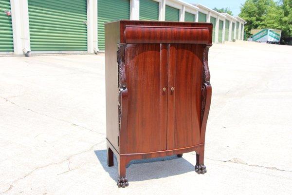 Signed George Flint Mahogany New York Music Cabinet Ca.1890