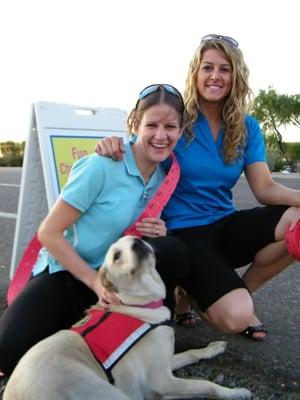 Desi, Dr. Myers and Abby working a running event in Scottsdale, AZ !