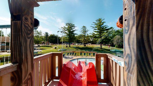 View from the water slide at Yogi Bear's Water Zone