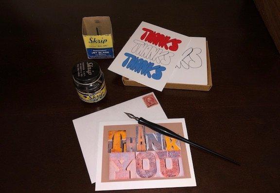 Thank You cards sold individually or in boxed sets of 5 notes