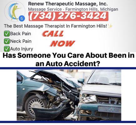 Do you suffer from pain from a car accident? Call us today!