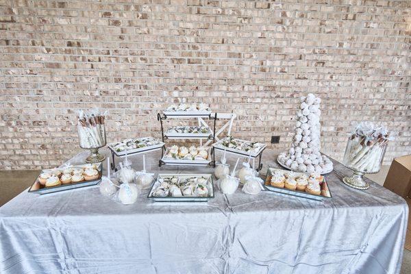 Winter wonderland dessert table.  Great tasting!