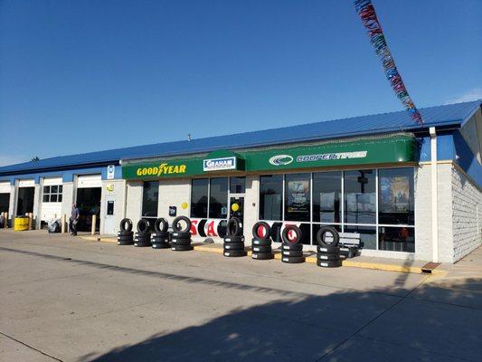 Getting the tires rotated for the trip back to California