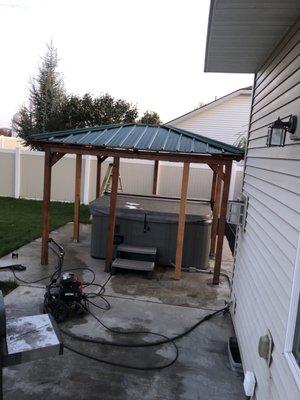 Beginnings of hot tub gazebo