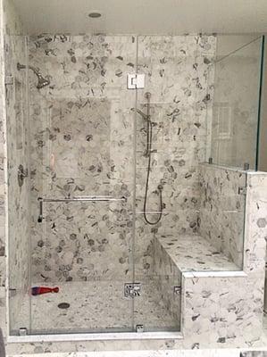 Frameless Shower Enclosure with Clips and Low Iron Ultra Clear