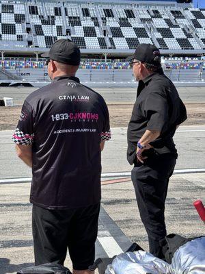 CJ Czaia and Crew Chief at Daytona for Daytona 200