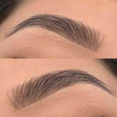 Brow shaping by co-owner and brow artist, Brigitte Baisa.