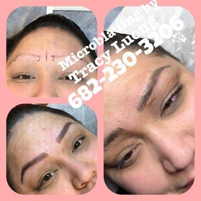 Microblading.... natural look with fuller, younger eyebrows.