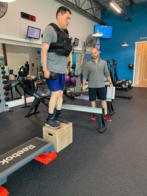 Adam helping to get those legs stronger