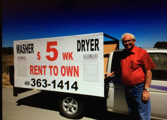 Don Harris has been repairing washers and dryers in the Bay Area for 45 years he also has been renting to own them for 45 years.