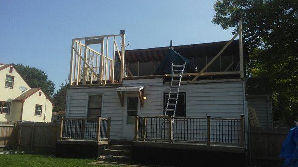 Attic shed dormer install