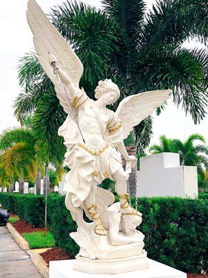 Archangel St. Michael at the entrance of the Virgin garden-walkway