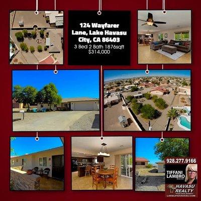 Beautiful Home For Sale 928.277.9166 www.LakeLifeHavasu.com Tiffani Lambro Havasu Realty