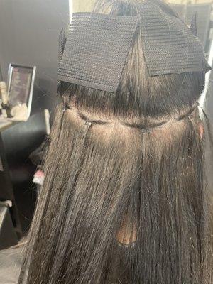 Nano weft hair extensions