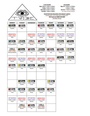 Current Old Saybrook Group Exercise Schedule