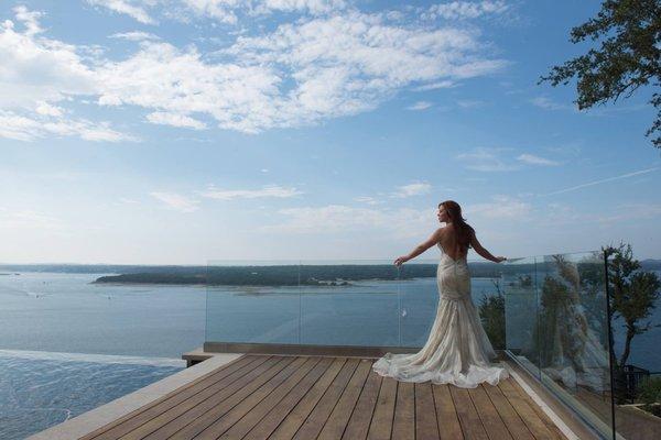 Stunning wedding gown made of Solstiss couture lace.