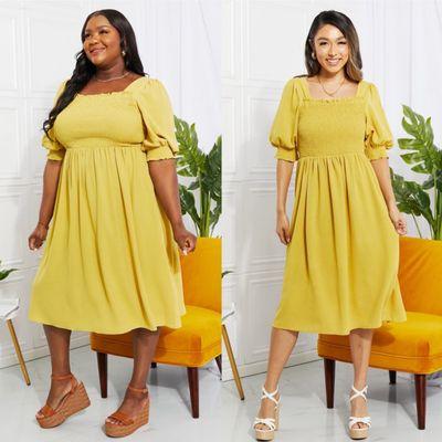 Love You Forever Square Neck Midi Dress