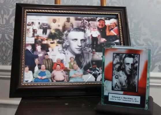 Our beautiful photo collages are created by a local graphic artist. We create our memorial candles "in house" as well.