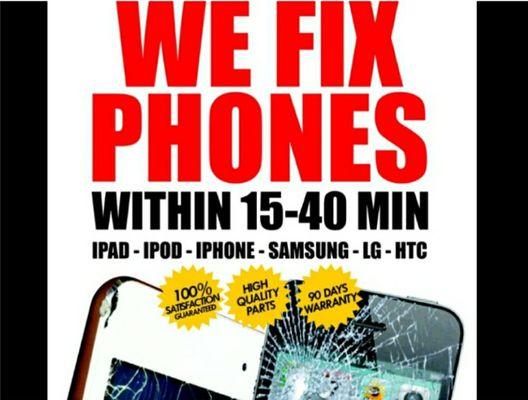 We can have your phone fixed while you wait,