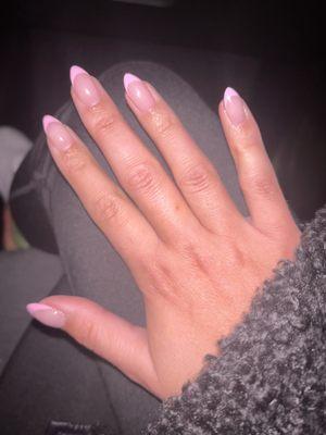 UV gel fill with pink French