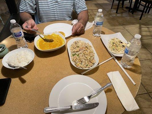 Yellow Curry. Burnt Garlic Fried Rice