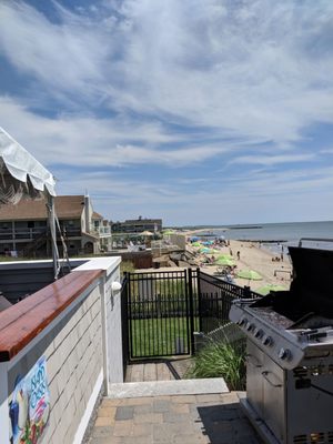 View of the beach from the bar area.