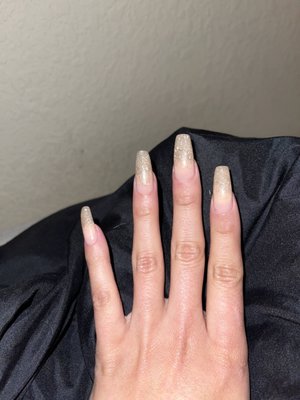 refill color was blended poorly and nail length wasn't trimmed as requested