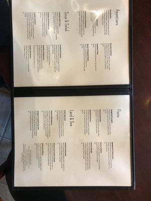 Diner menu