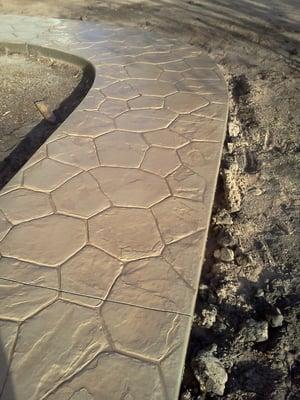 Random Stone Stamped Sidewalk