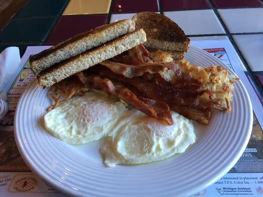 Breakfast Special: Two Eggs, Two Meat, Hashbrowns, & Toast