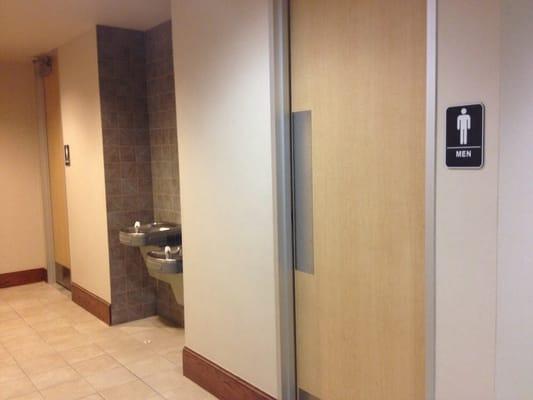 Public restrooms on each floor