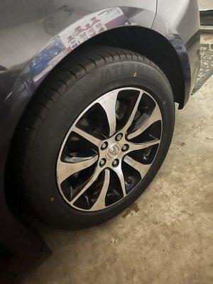 New tire replaced