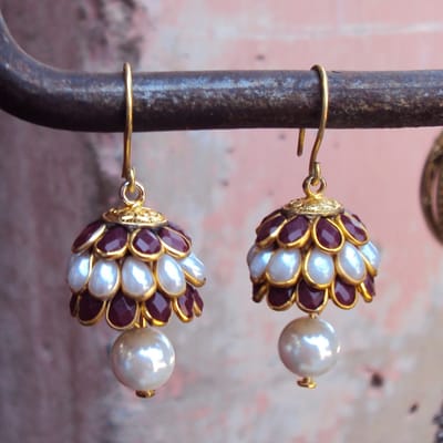 Floral Drop Cluster Earrings