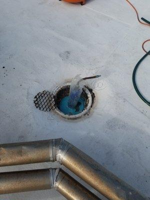 3" Roof Drain Epoxy Liner Curing