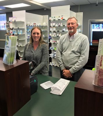 Meet your new (but maybe familiar!), neighborhood pharmacists Bailey Huskins (Rph) & Lee Abrams (Rph) w/ a combined 50 years of experienc