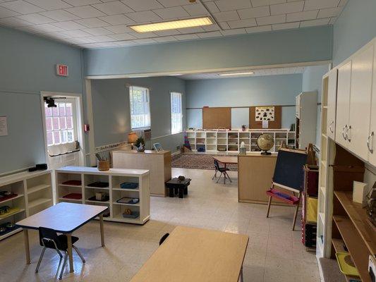 An inviting classroom for every child. Union Village Montessori School, Berkeley Heights has a prepared environment set up for children.