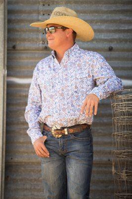 Stetson, Pendelton and Roper are our featured brands.  We have Shirts, Jeans and Jackets.