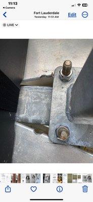 This picture depicts holes in my aluminum trailer