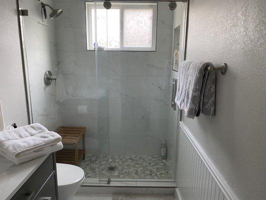 Bathtub converted to a shower, complete renovation