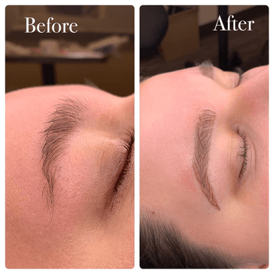 Microblading before and after.