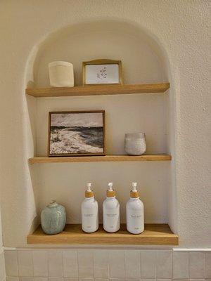 3 floating shelves for bathroom niche