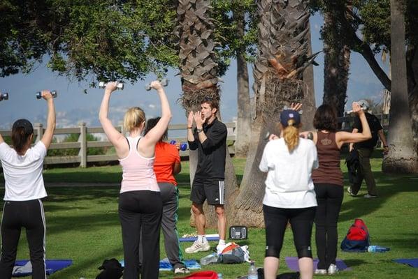 Adventure Fitness Boot Camps in Santa Monica lean out and tone up those shoulders for women all ages and abilities.