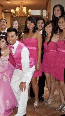 Me (center) wearing the dress Kim and Tammy altered for me back in my junior year of high school