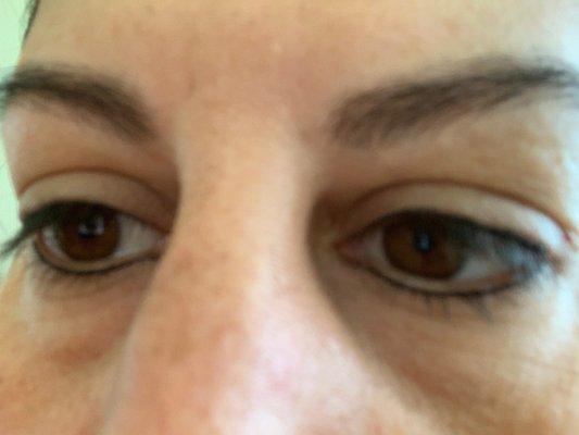 Permanent eyeliner top and bottom. My eyes are still a little bit puffy as I just got it done.