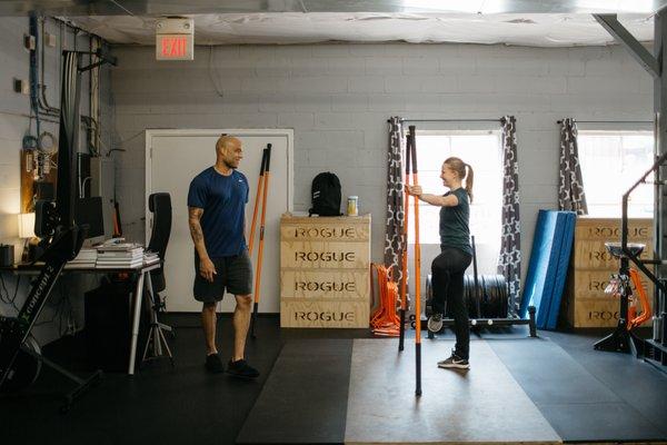 Co-owner Jason working with a professional ballet dancer.